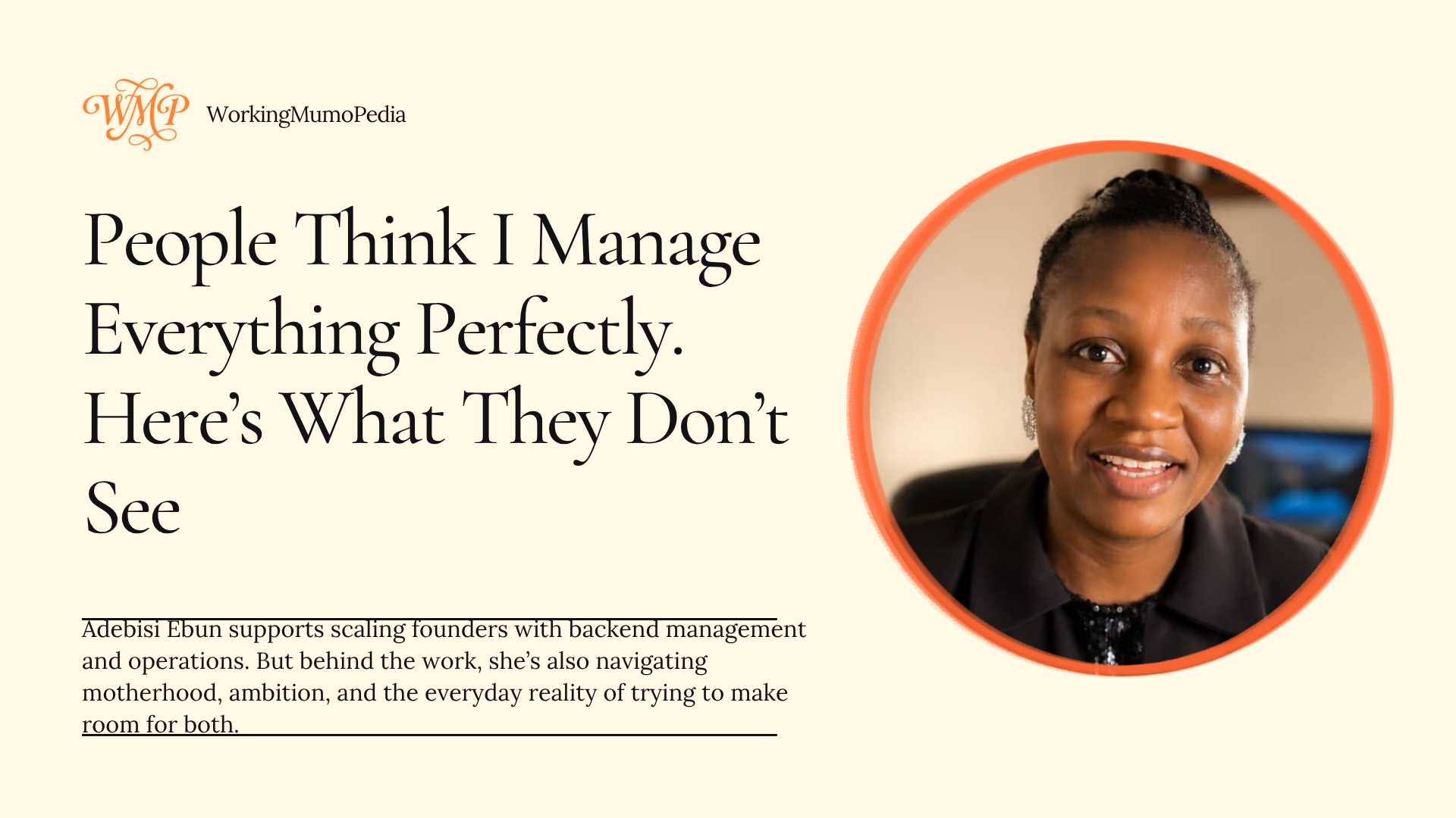 people think i manage everything perfectly, featuring Adebisi Ebun
